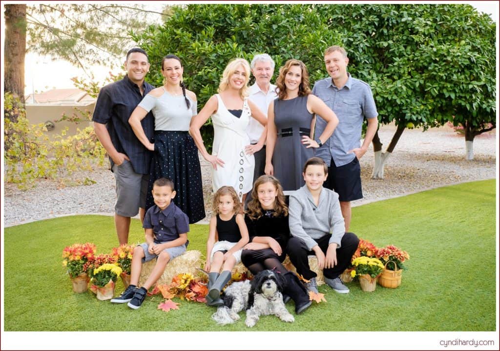 family, portrait, cyndi hardy photography, photography, photographer, peoria, arizona, backyard, fall themed