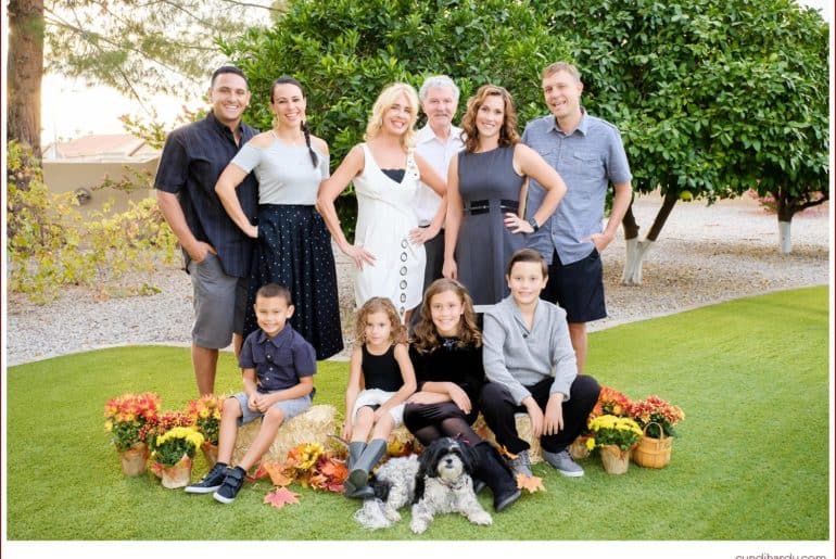 family, portrait, cyndi hardy photography, photography, photographer, peoria, arizona, backyard, fall themed